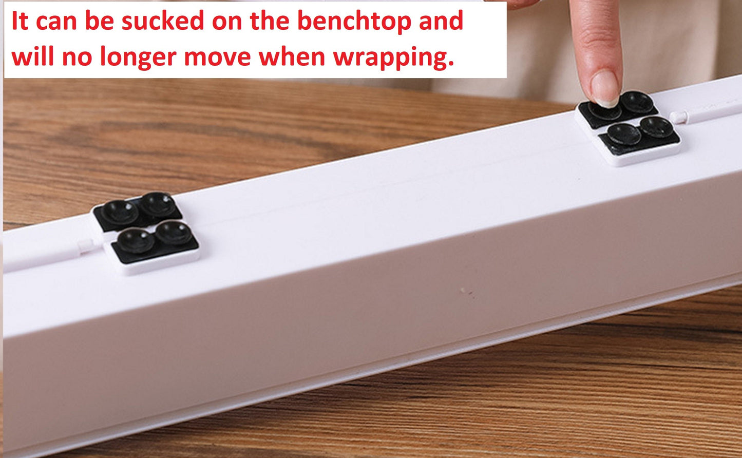 Adjustable Wrap Cling Cutter Kitchen Cling Film Dispenser with Slide Cutter