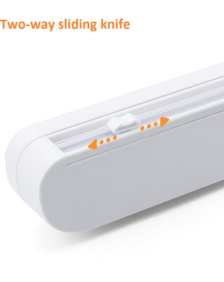 Adjustable Wrap Cling Cutter Kitchen Cling Film Dispenser with Slide Cutter