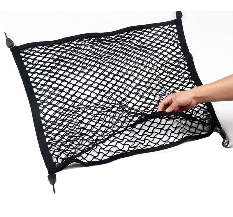 Heavy duty double layer car boot luggage net
