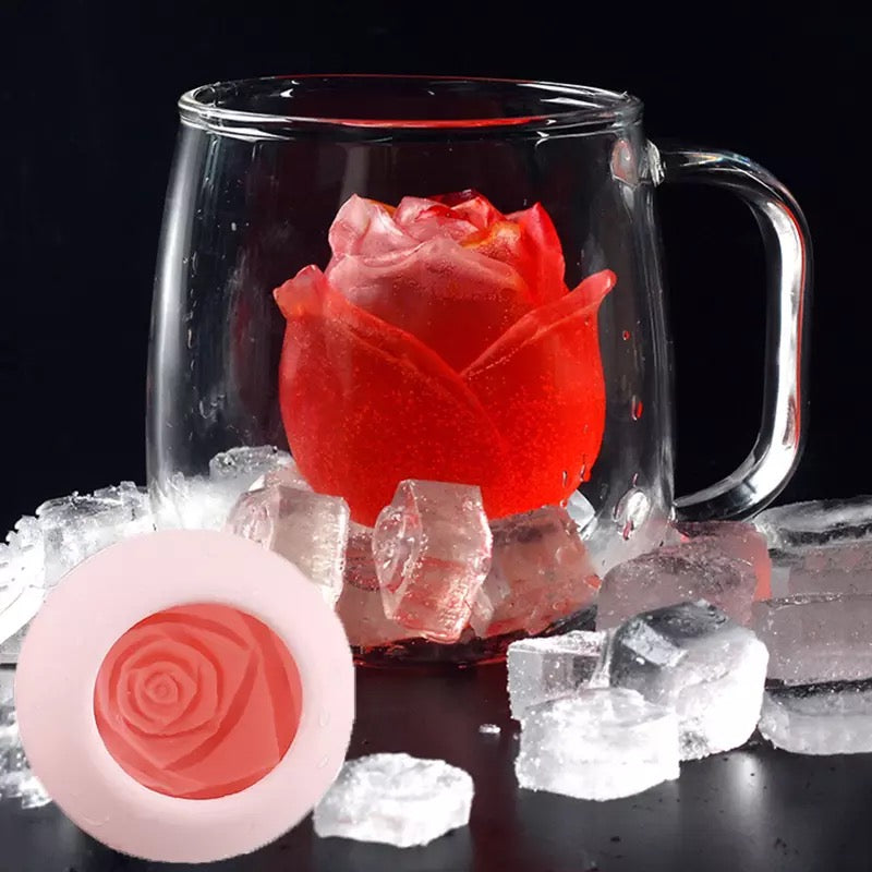 Rose shape ice cube mould for Chilled Drinks, Whiskey & Cocktails