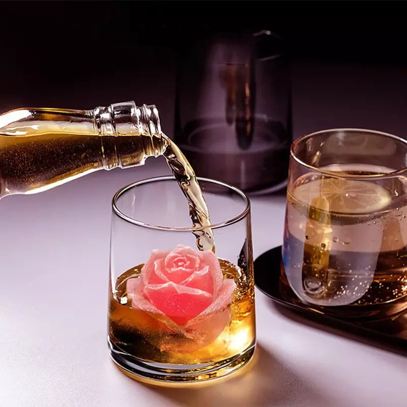 Rose shape ice cube mould for Chilled Drinks, Whiskey & Cocktails