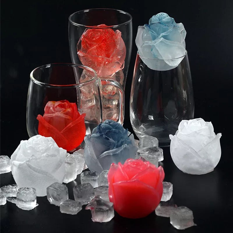 Rose shape ice cube mould for Chilled Drinks, Whiskey & Cocktails