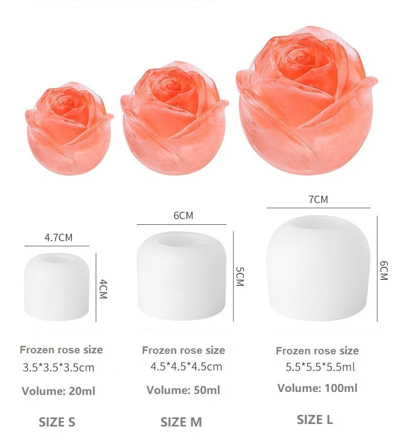 Rose shape ice cube mould for Chilled Drinks, Whiskey & Cocktails