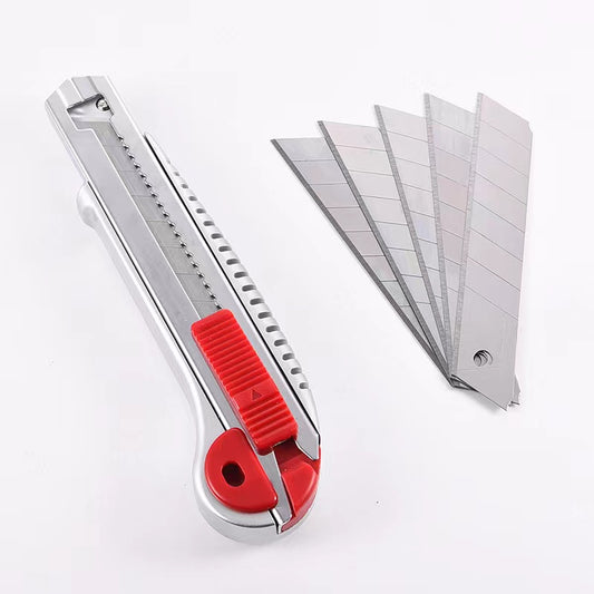 Heavy-duty Screw Lock Cutter Knife with 5 Snap-Off Blades