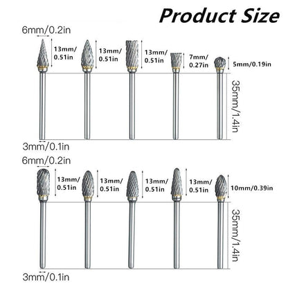 10pcs Carbide Burr Set