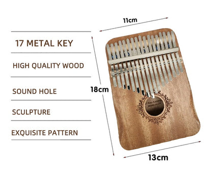 17 Keys Kalimba Thumb Piano Solid Finger Piano