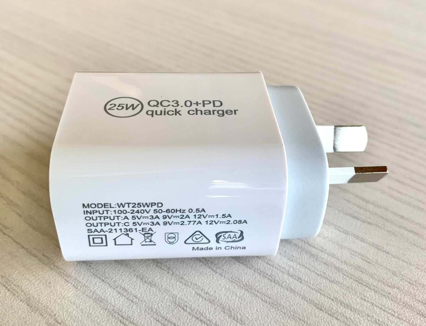 25W USB-C QC3.0 PD Wall Quick Charger Super Fast Charger