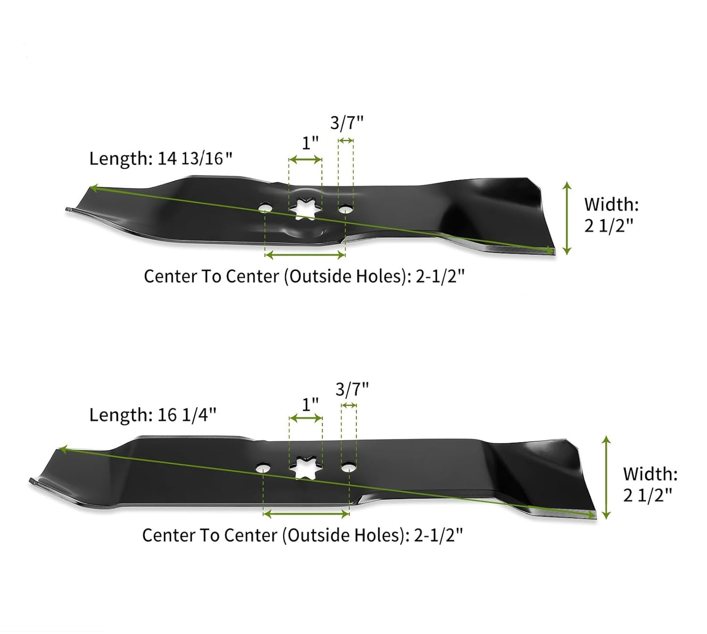 3-Blade Set for 46" Deck Replacement for Cub Cadet MTD Troy-Bilt Toro 742-04125 & 742-04124