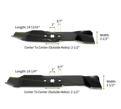 3-Blade Set for 46" Deck Replacement for Cub Cadet MTD Troy-Bilt Toro 742-04125 & 742-04124