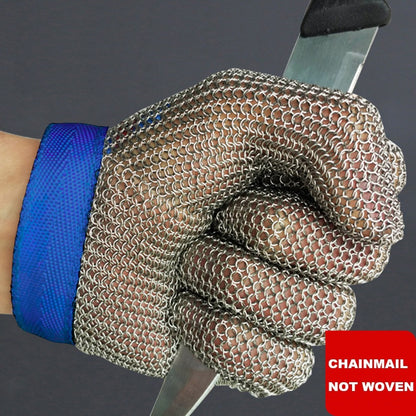 304 Stainless Steel Chainmail Cut Resistant Glove – XL  Butcher Safety Glove