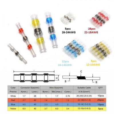 50Pcs Waterproof Heat Shrink Solder Sleeves