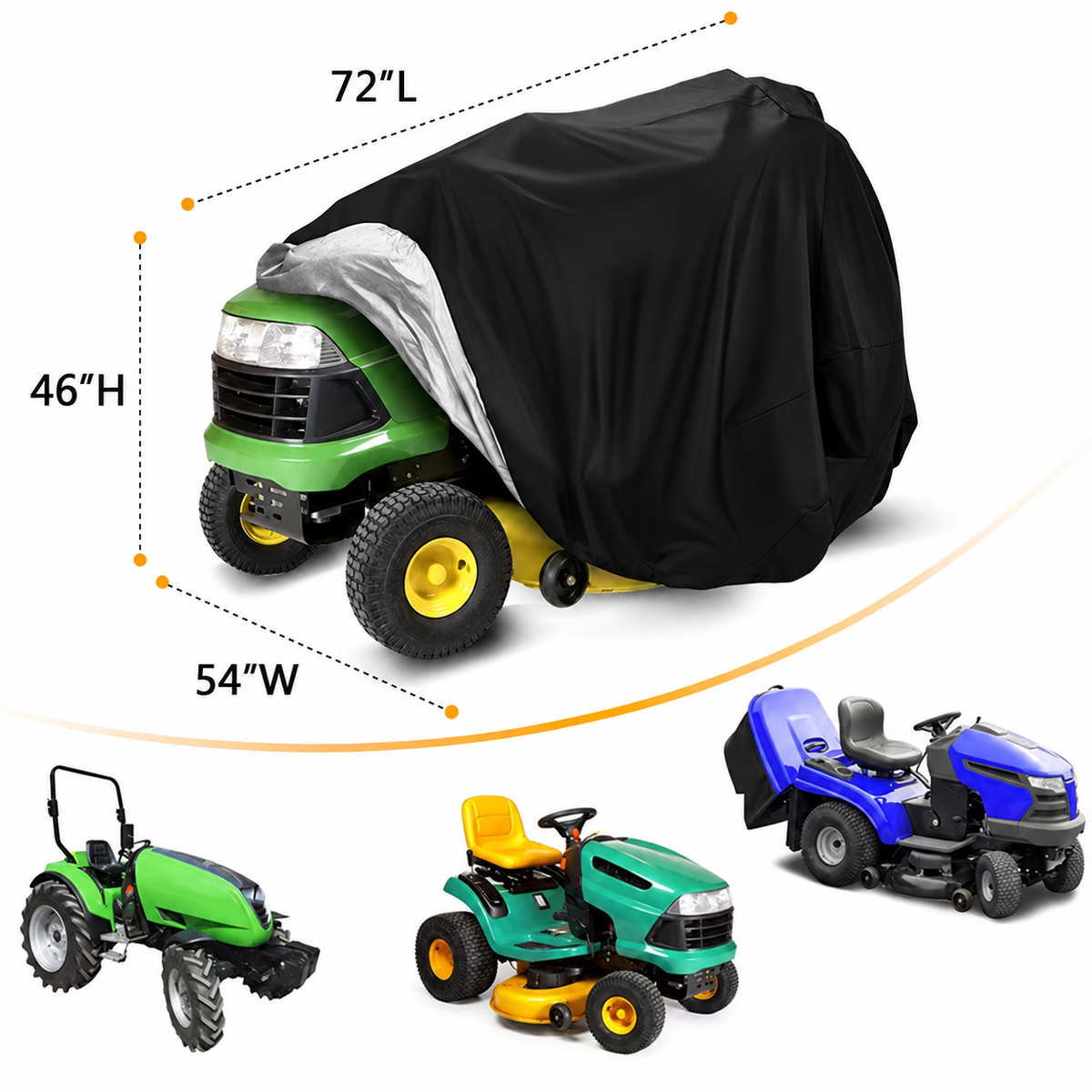 600D Heavy-Duty Silver Coated Ride-On Mower Cover – UV Resistant & Waterproof