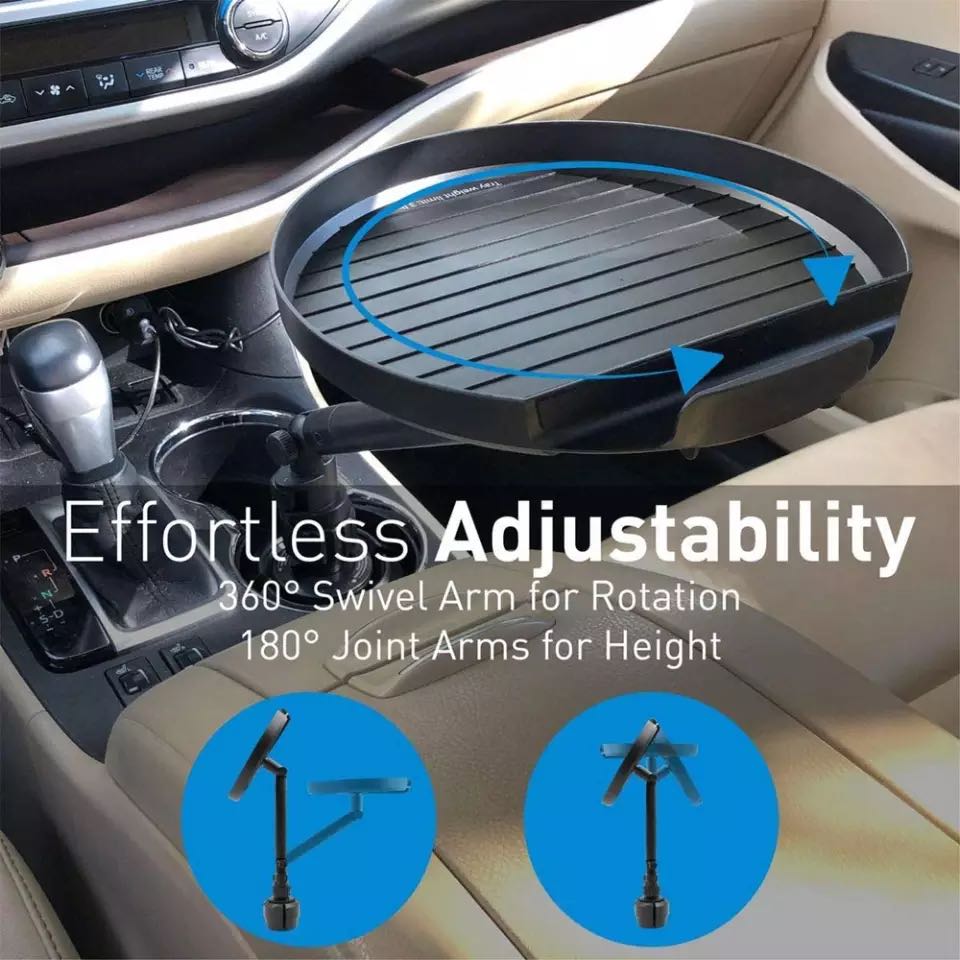 Adjustable car tray table