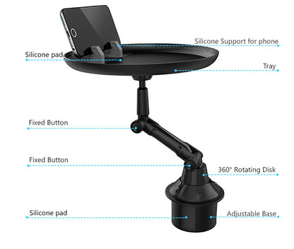 Adjustable car tray table