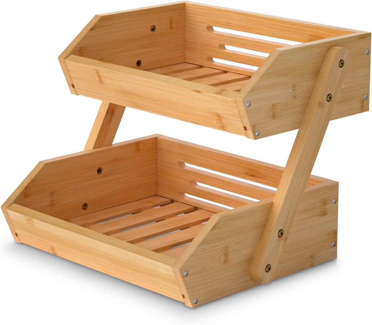 Bamboo Fruit Vegetable Basket 2/3 Tier Kitchen Storage Rack Organiser