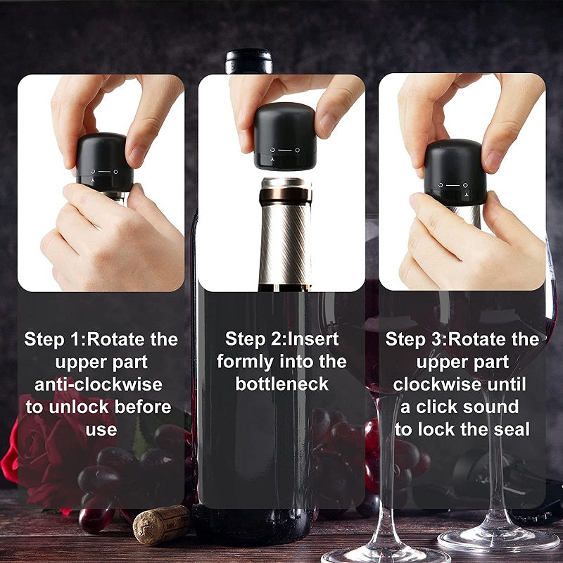 Wine/Champagne Bottle Cap Sealed Stopper - 2pack