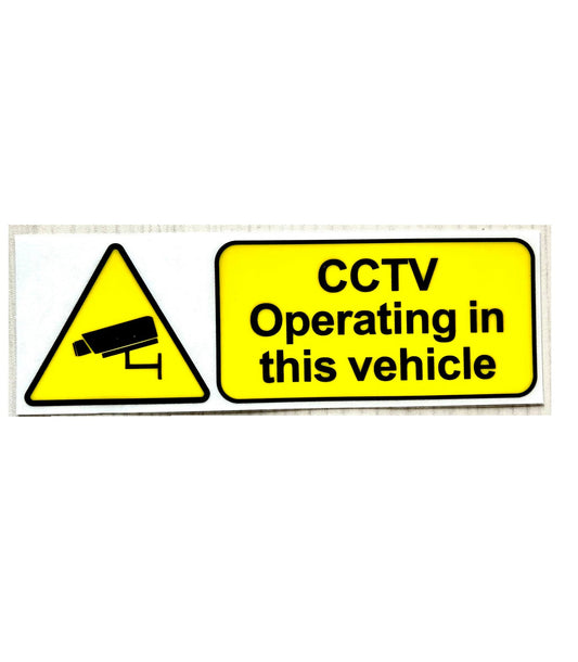 CCTV OPERATING IN THIS VEHICLE Self Adhesive STICKERS for Taxi Uber Ola Didi