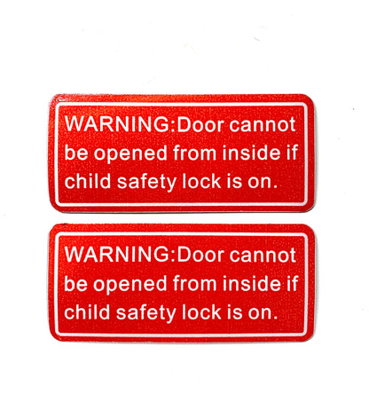 1 pair UV proof Uber/Taxi Child Lock Warning Sign Magnetic Sticker