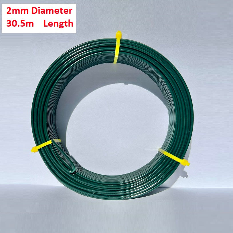 Coated Garden Plant Tie Wire 2mm x 30.5m - Green