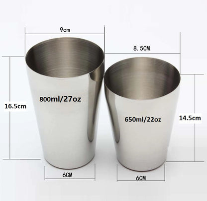 2Pcs/Set Boston Shaker Stainless Steel Cocktail Shaker Bartender Tool 800ml/650ml