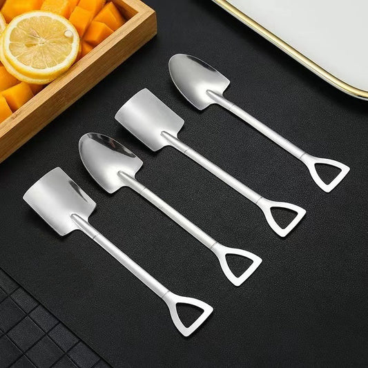 4pcs Stainless Steel Coffee Spoons Creative Shovel TeaSpoons