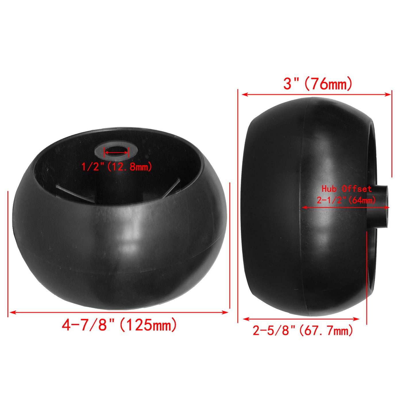 Deck Wheel 2 1/2 Inch Offset Hub Replace 174873 532133957 AM116299 M84690 for Husqvarna John Deere MTD Cub Cadet