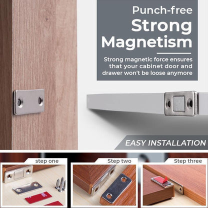 Punch-free Magnetic Door Closer  Door Catch for Furniture Cabinet Cupboard with Screws