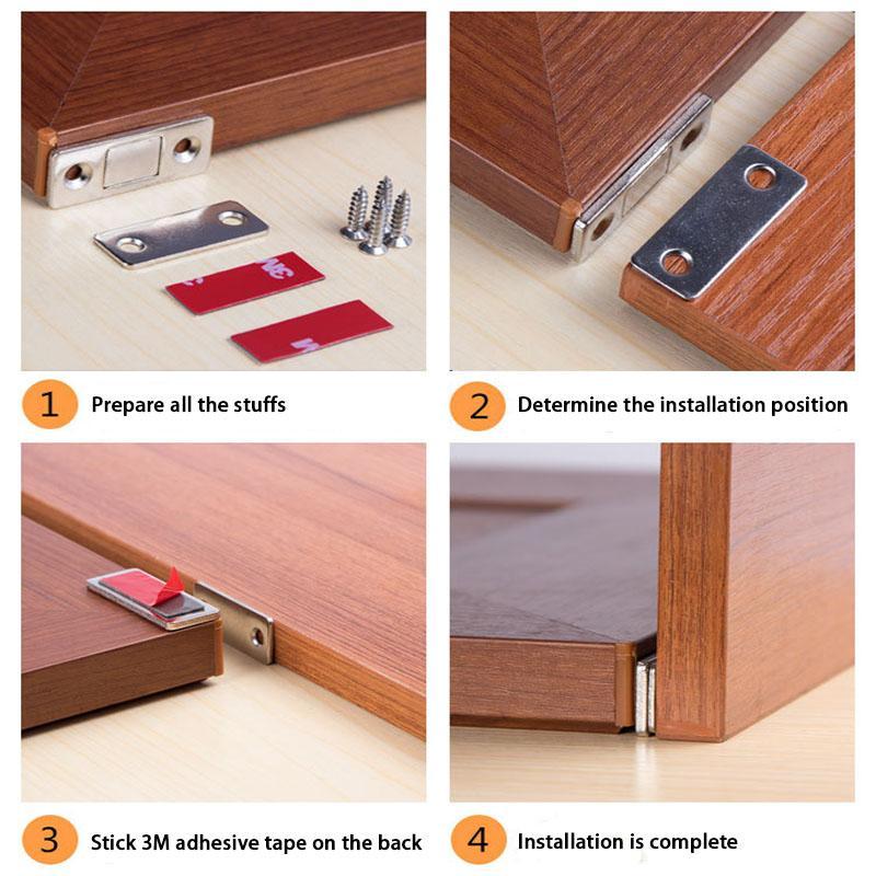 Punch-free Magnetic Door Closer  Door Catch for Furniture Cabinet Cupboard with Screws