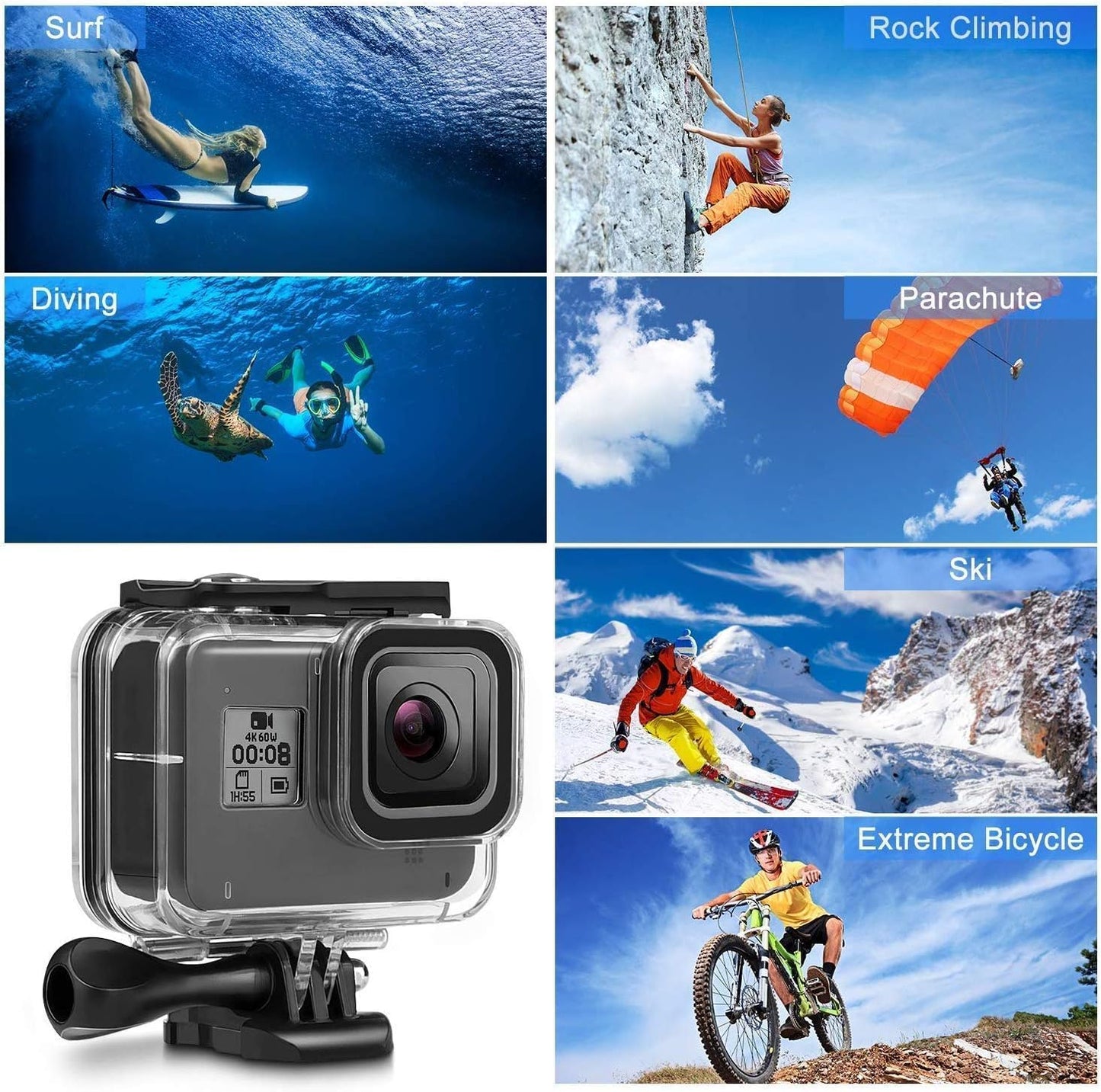 GoPro 45m waterproof protective housing case for Hero 9/10/11/12/13 Black Action Camera
