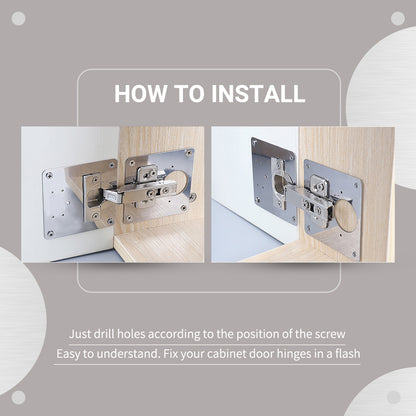 Cabinet Door Hinge Repair Plate with screws