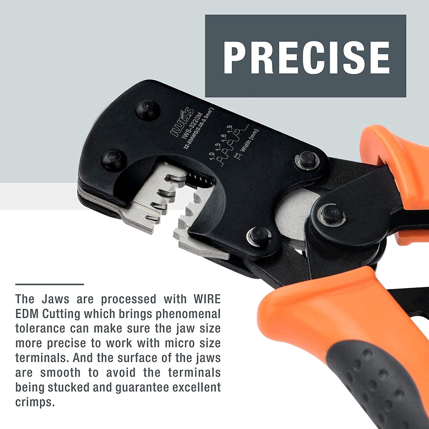 IWS-3220M 0.03-0.52mm² 32-20AWG Micro Connector Ratecheting Crimper Plier