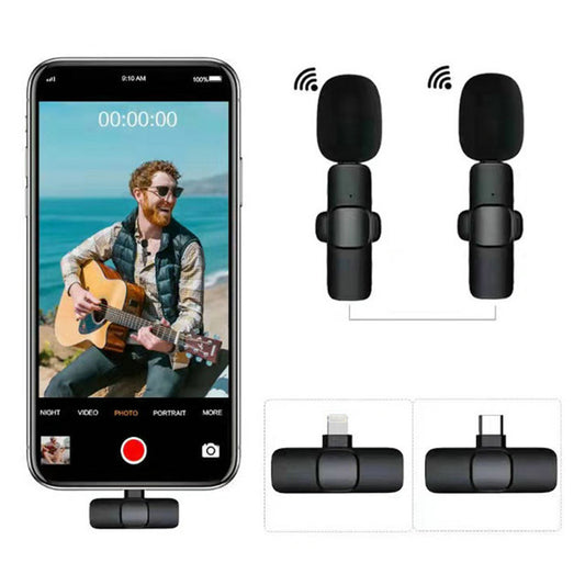 Wireless Lavalier Live Broadcast Microphone Portable Mini Mic for iPhone/Android