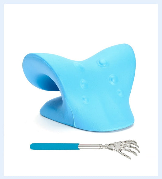 Neck Traction Pillow Massage Pillow Neck Stretcher Neck Relaxer Pillow C/W Back Scratcher