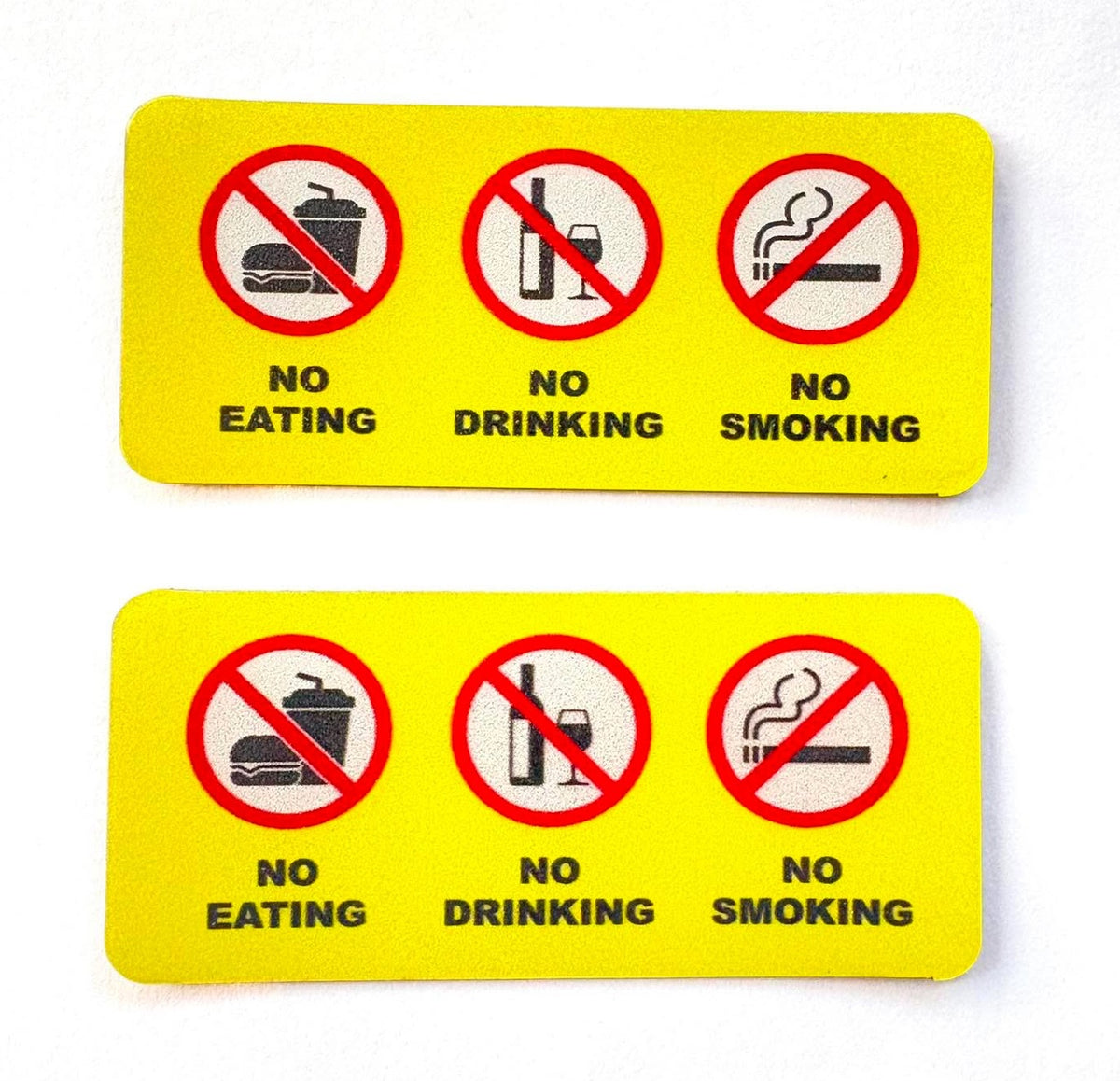 1 pair UV proof No Eating/No Drinking/No Smoking Warning Sign Magnetic Stickers for Rideshare/Taxi