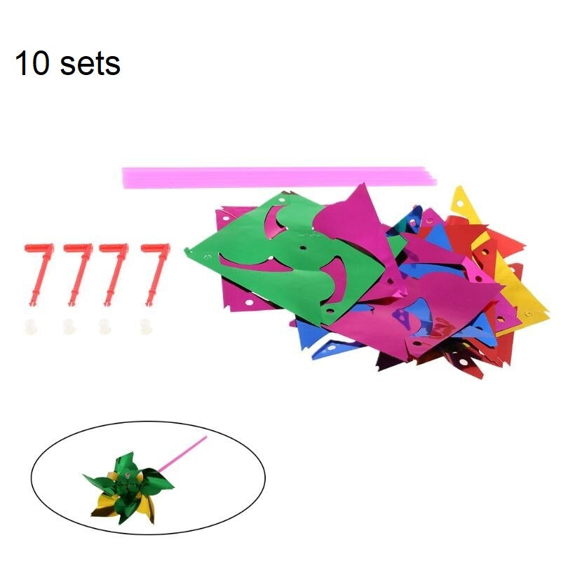 10sets Plastic Windmill Pinwheel Wind Spinner Kids Gift Toy Party Decor