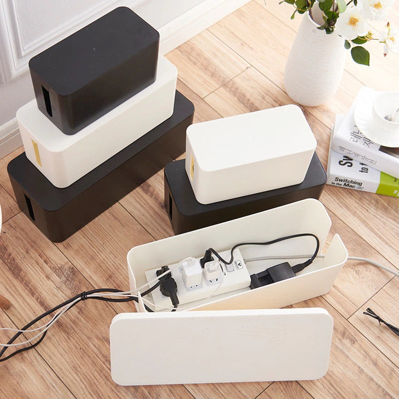 Power Board Network Cable Power Cord organiser Storage Box - White