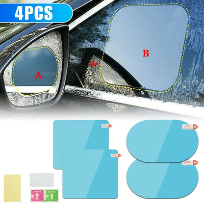 4PCS Rainproof film sticker for car mirror and window