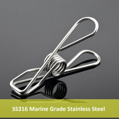 SS316 Marine Grade Stainless Steel Laundry Clips Pack of 10
