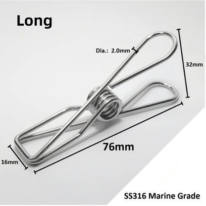 SS316 Marine Grade Stainless Steel Laundry Clips Pack of 10