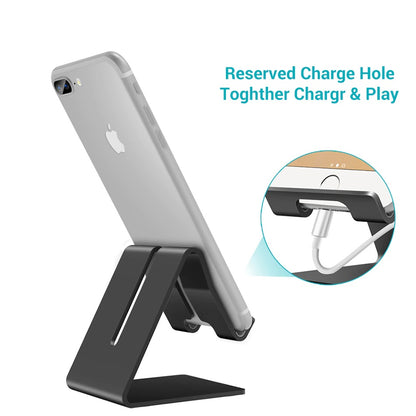 Aluminum Metal Smartphone Desk Stand - Silver