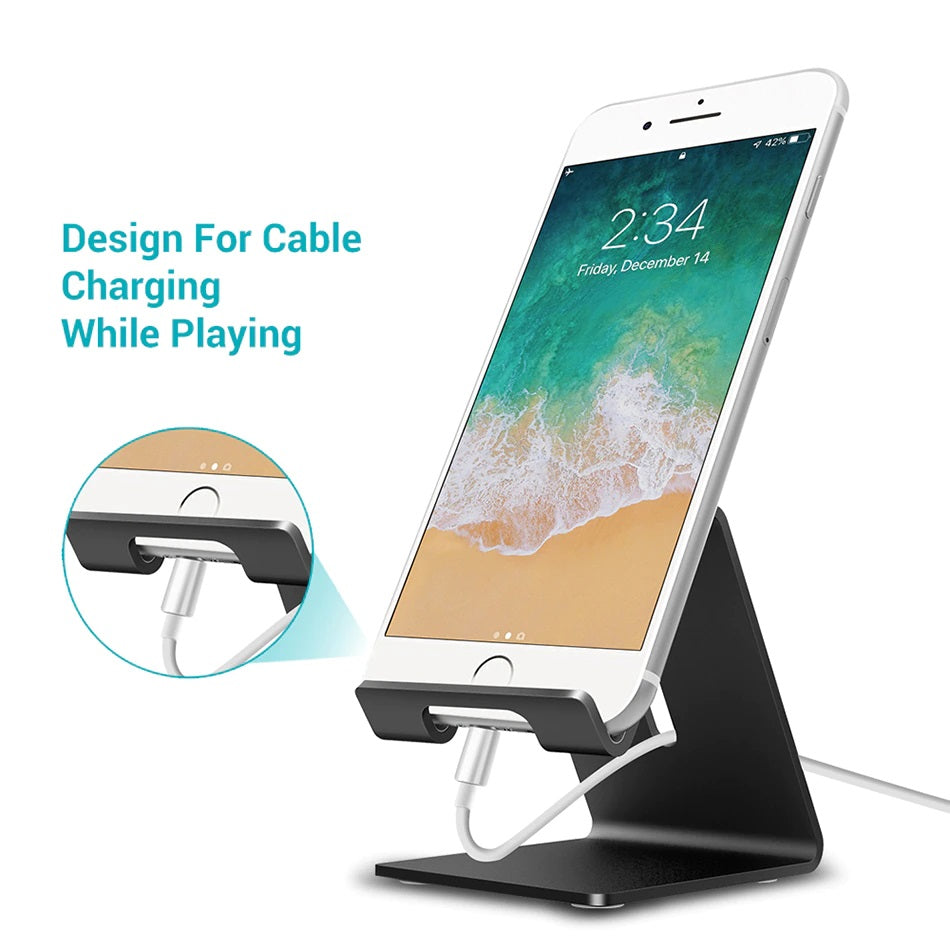 Aluminum Metal Smartphone Desk Stand - Silver