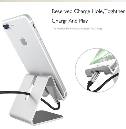 Aluminum Metal Smartphone Desk Stand - Silver