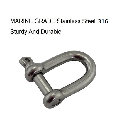 8mm Marine Grade Stainless Steel 316 D Shackle