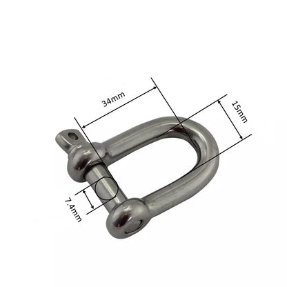 8mm Marine Grade Stainless Steel 316 D Shackle