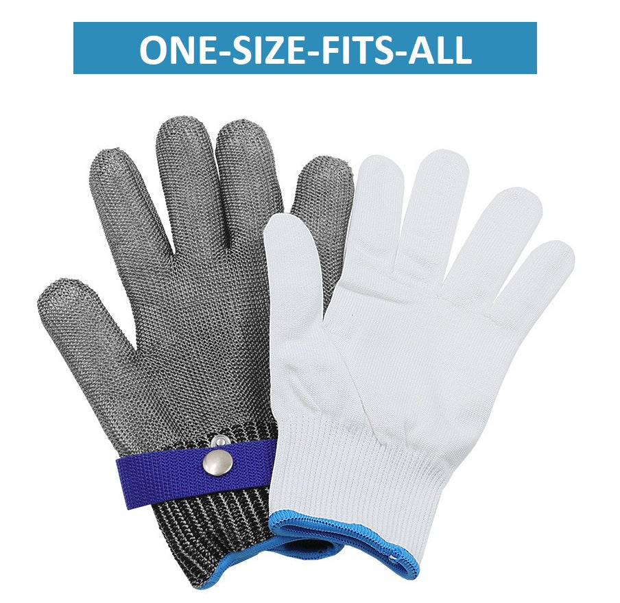 1 Pcs Anti - Cut Resistant Stainless Steel Glove - Blue