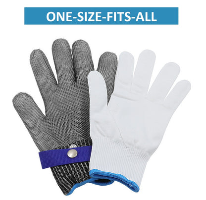 1 Pcs Anti - Cut Resistant Stainless Steel Glove - Blue