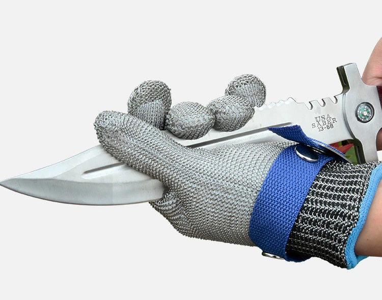 1 Pcs Anti - Cut Resistant Stainless Steel Glove - Blue