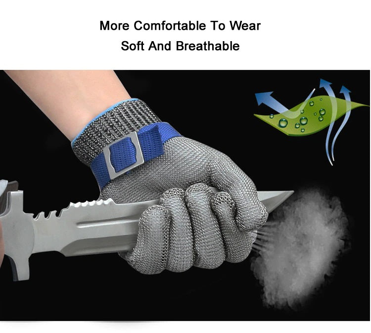 1 Pcs Anti - Cut Resistant Stainless Steel Glove - Blue