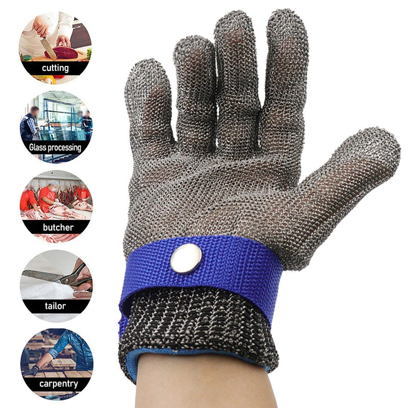 1 Pcs Anti - Cut Resistant Stainless Steel Glove - Blue