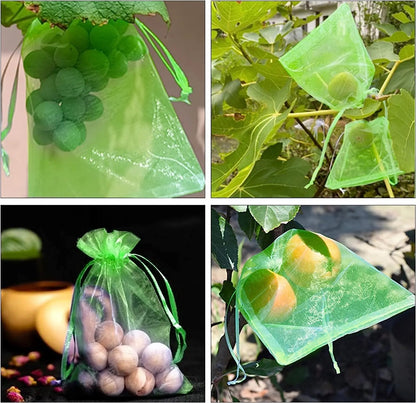 20pcs Fruit Protection Bags Anti-Bird Netting Strawberry Figs Grapes Mesh Bag